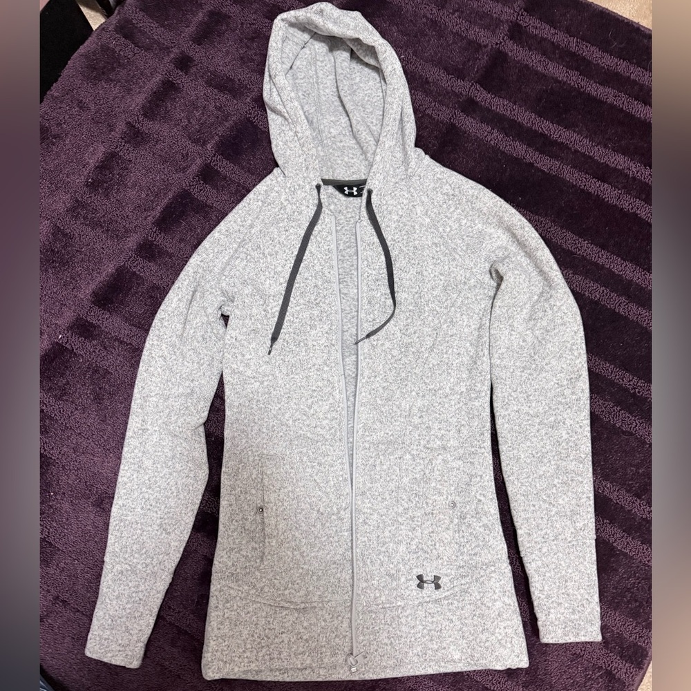 Under Armour Women's Light Gray Full-Zip Hoodie